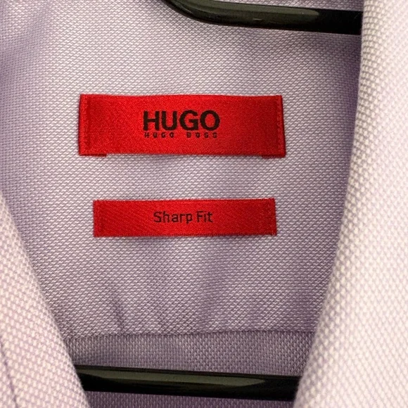 Hugo Boss Sharp Fit Dress Shirt Lavender 16.5 36/37 - Picture 3 of 6